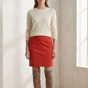 NWOT Coral/Pumpkin Seam-Detail Skirt Sz M